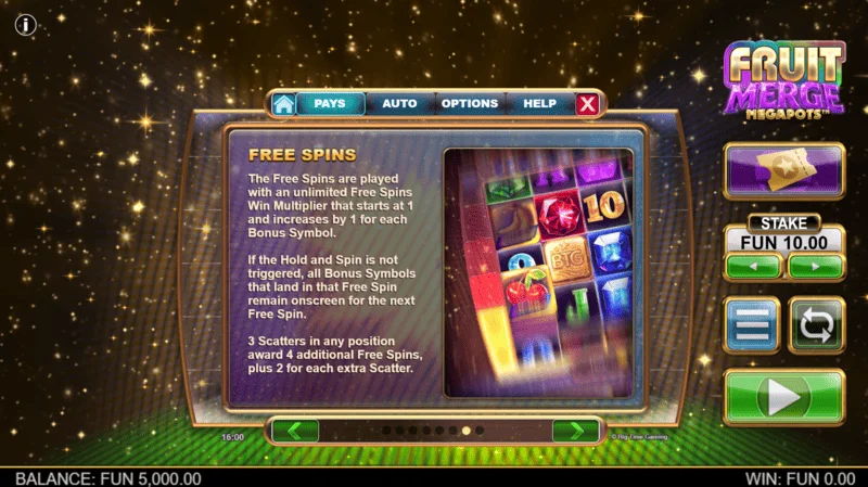 Fruit Merge Megapots - informacije o Free Spins-ima i množiocu